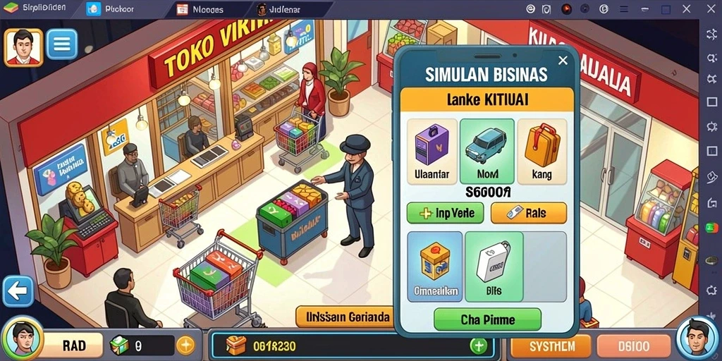 Fitur sosial memungkinkan pemain berinteraksi dengan teman.
